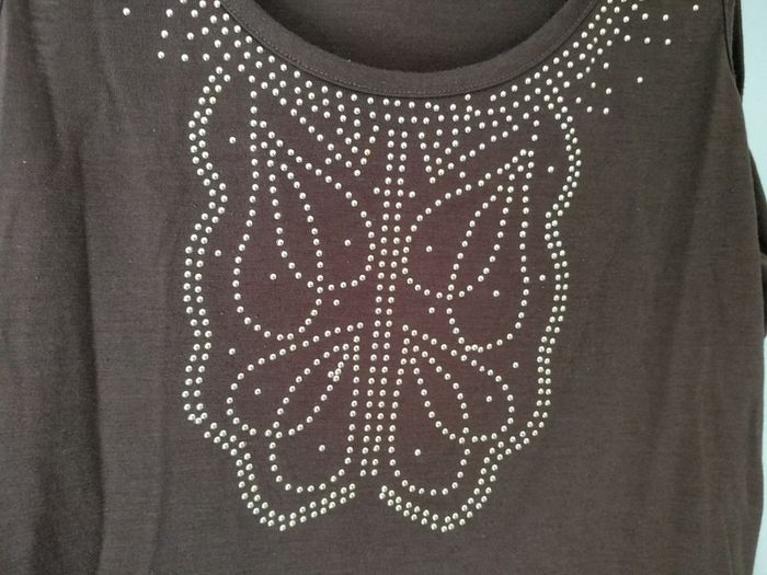 Débardeur brun avec déco ethnique - photo numéro 2