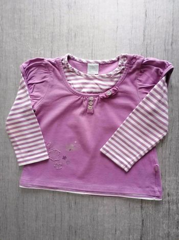 T. Shirt manches longues effet 2 en 1 18 mois