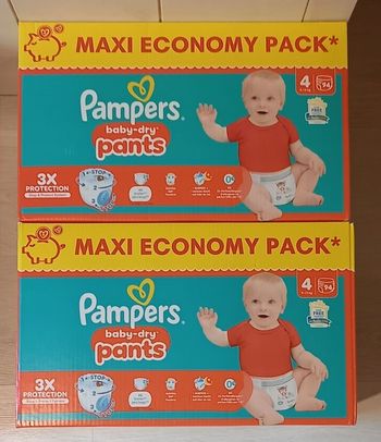 188 Couches Culottes - Pampers Baby-Dry Pants Taille 4 (2 Maxi Packs)