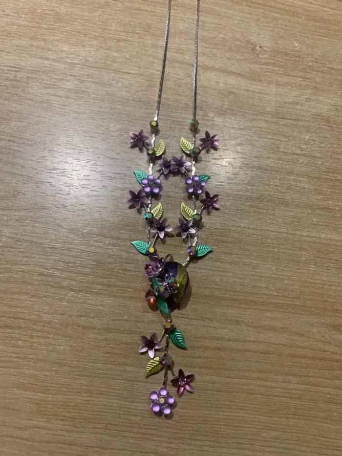 Parure fleurs violettes - photo numéro 4