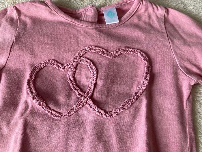 Tee shirt manches longues tex 12 mois cœur - photo numéro 2