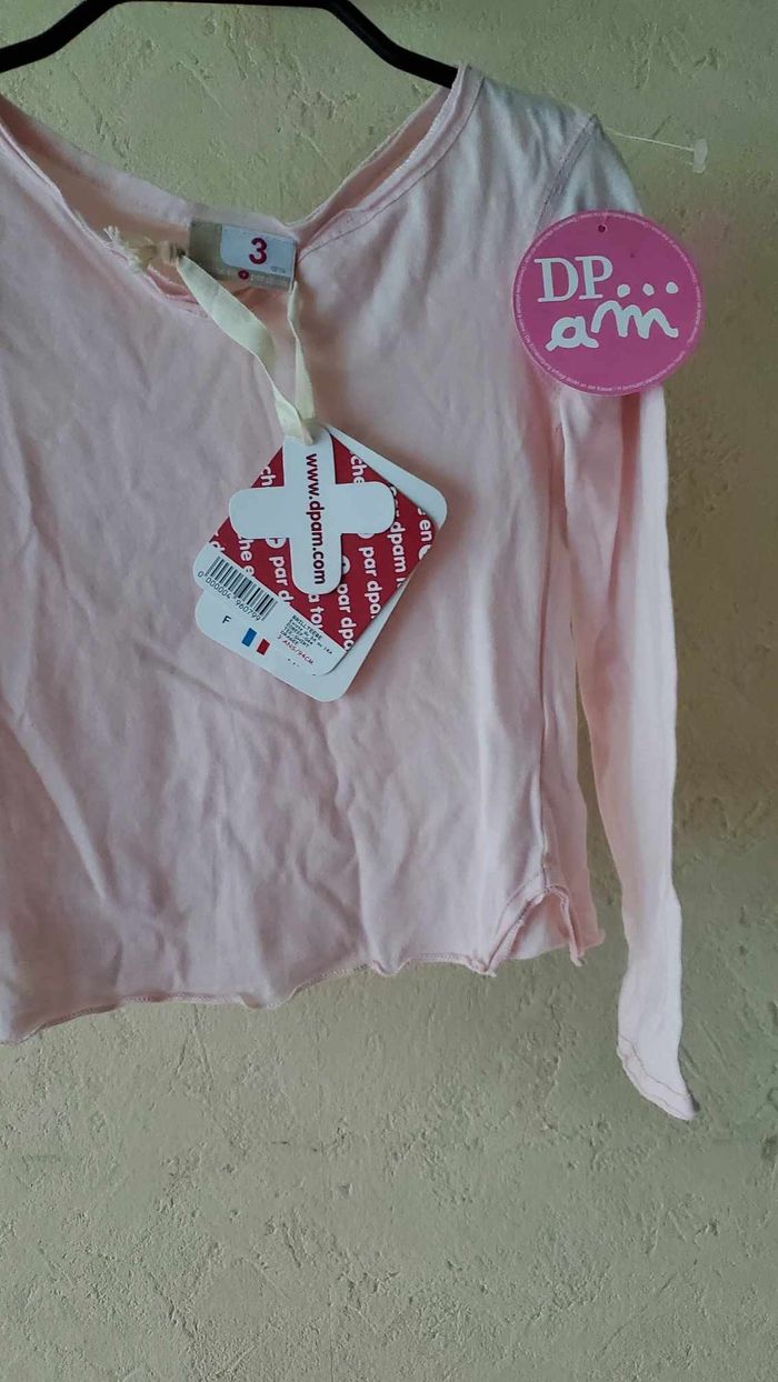 tee shirt rose pâle fille 3 ans - photo numéro 2
