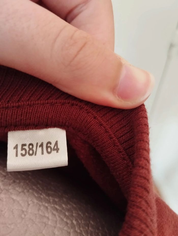 Sweat col rond bordeaux et rose Zeeman 158/164 cm - photo numéro 4