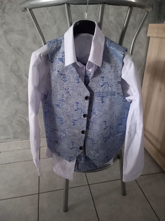 Costume enfant mariage bleu clair taille 150 cm - photo numéro 11