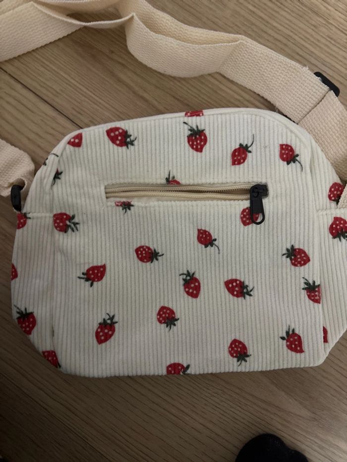 Sac velours fraise - photo numéro 6