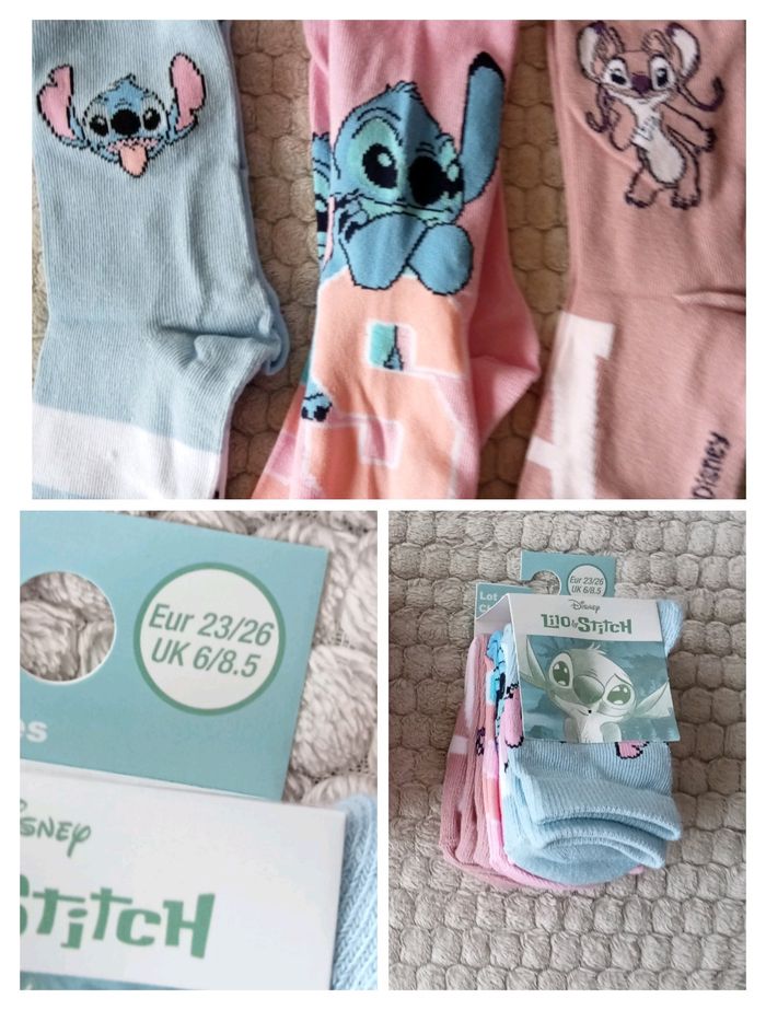 3 paires de chaussettes Stitch 23/26