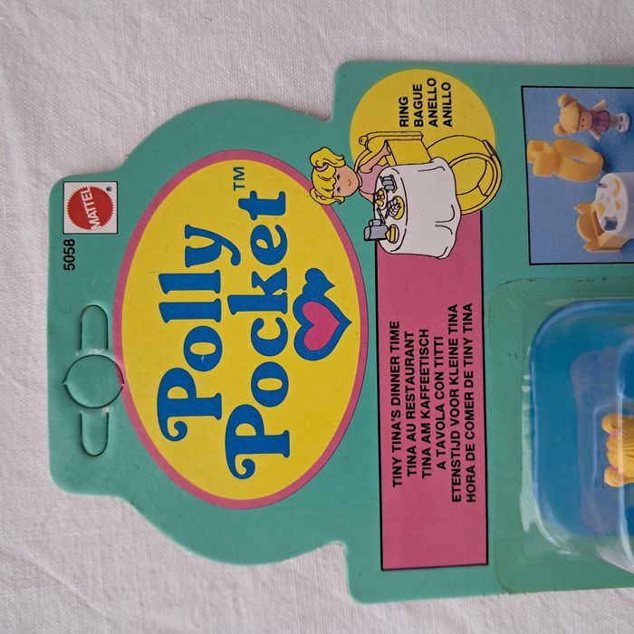 Bague polly pocket bluebird Tina au restaurant Mattel 1989 vintage neuf - photo numéro 2