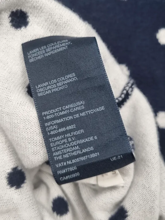 Pull bleu marine à pois blancs Tommy Hilfiger – Taille XXL/XL Femme (mesures en photos) - photo numéro 10