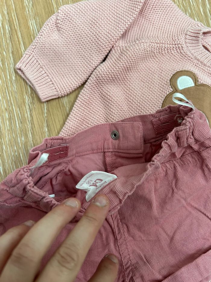 Pull en mailles et short rose en velours - 68 cm C&A - photo numéro 4