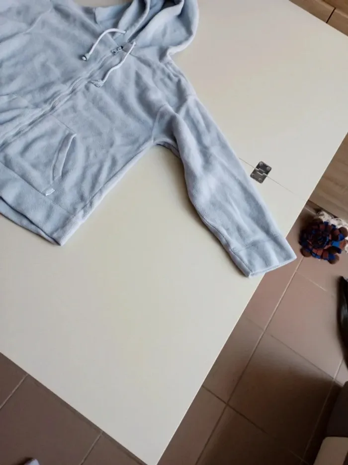 Gilet polaire bleu ciel à capuche girls 12 ans - photo numéro 3