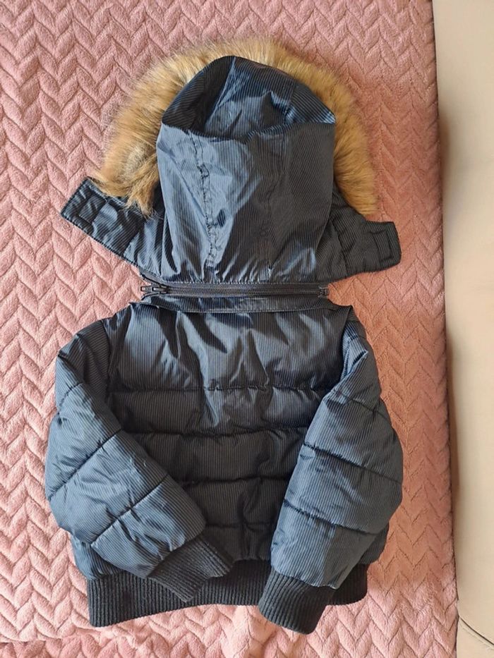 Manteau comme neuf chaud garçon 24 mois nevada baby bleu rayé - photo numéro 2