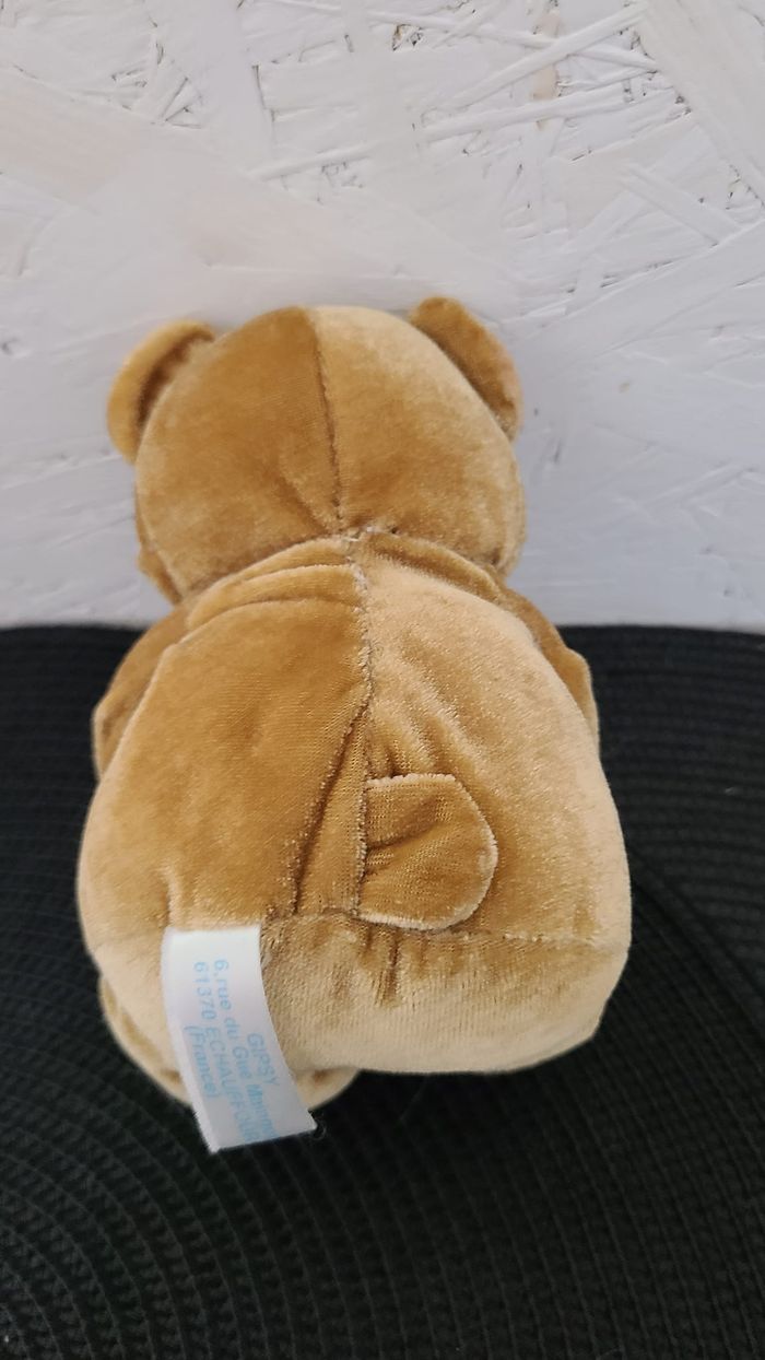 Petite Peluche doudou Maman ou Papa ours et ses 2 bébés GIPSY marron beige 14 cm - photo numéro 3