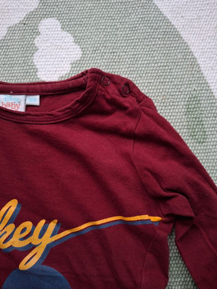 Tee-shirt manches longues Mickey bébé garçon 18mois - photo numéro 3