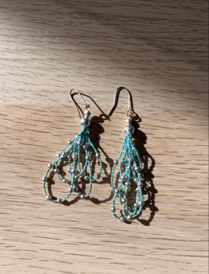Boucles d'oreilles bleues