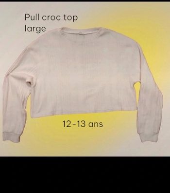 Jolie pull court et large blanc croc top 12-13 ans
