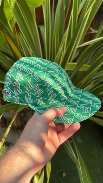 Casquette lacoste girolle twill imprimé vert