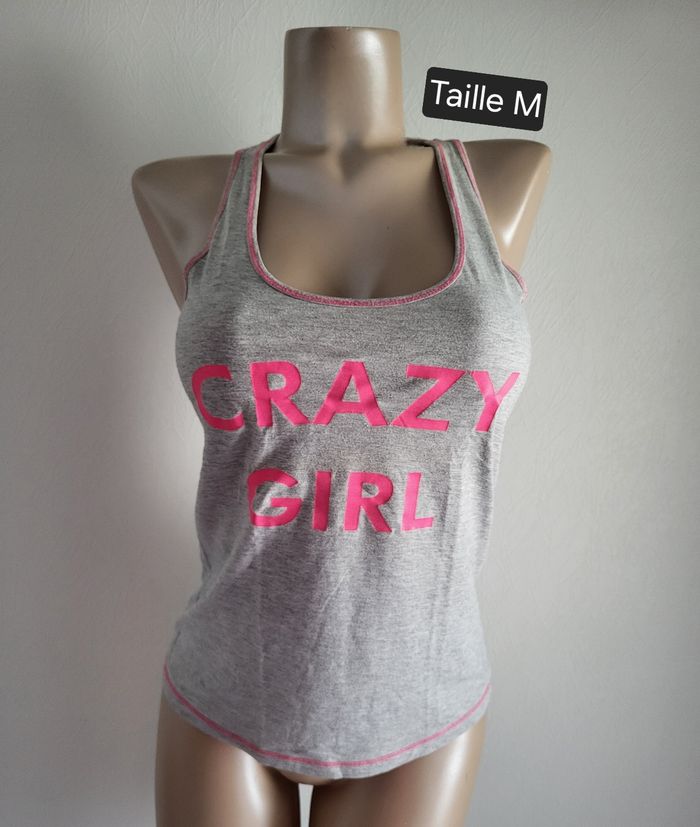 Débardeur gris et rose taille M