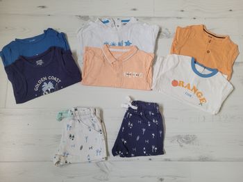 Lot de 6 tee shirts été et 2 shorts taille 18 mois