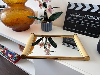 Plateau de service parchemin miroir art deco - bon état 