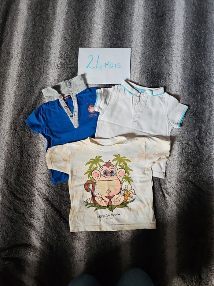 Lot de 3 Tee-shirt 24 mois tbe