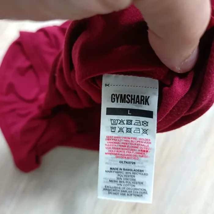 Teeshirt gymshark homme L rouge bordeaux débardeur - photo numéro 7