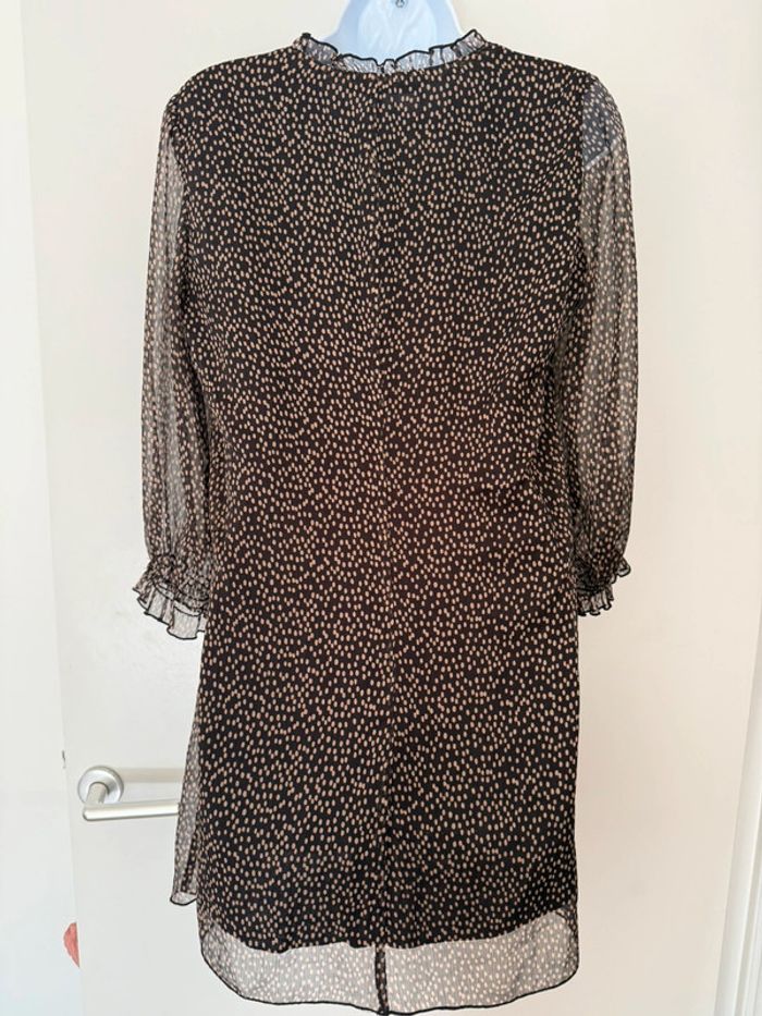 Robe noire tacheté beige Zara - photo numéro 7