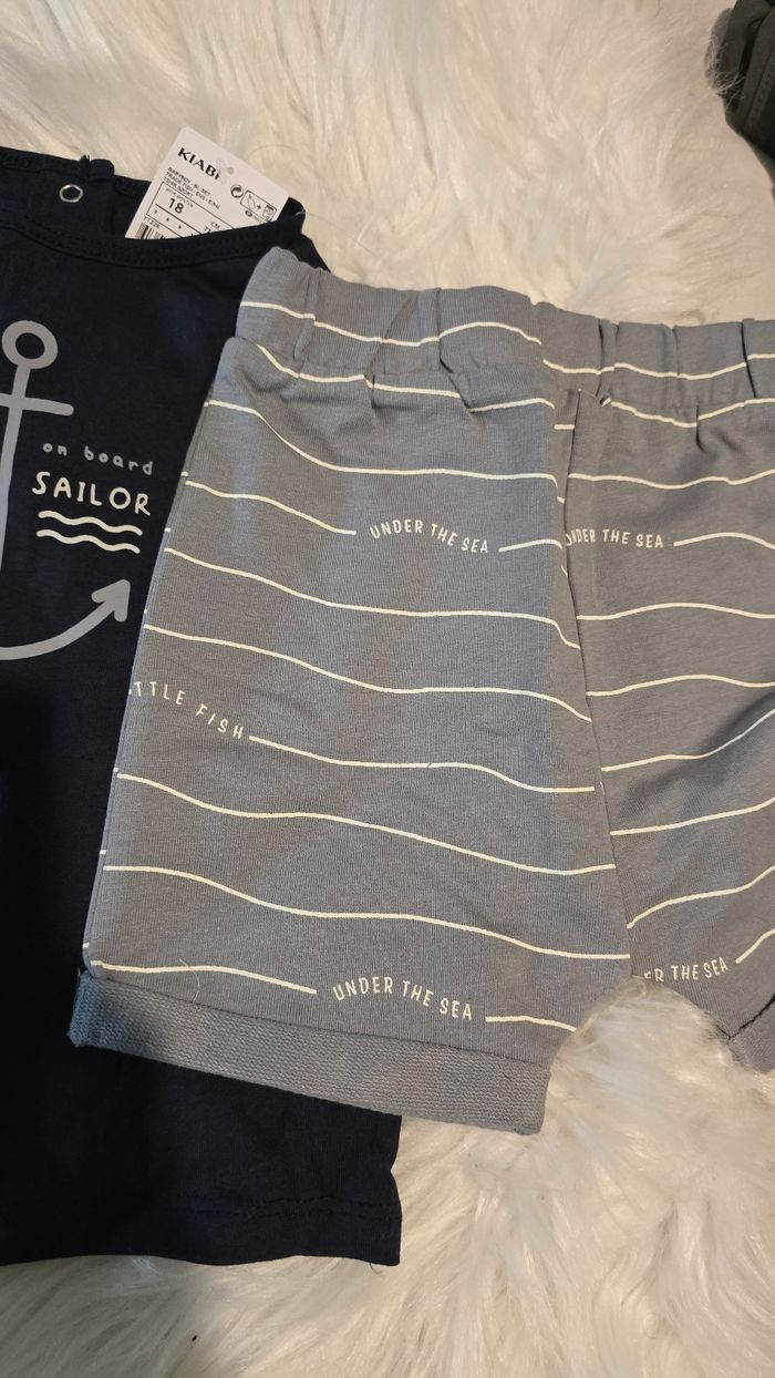 Neufs (non portés) 🏷 💙🤩 deux ensembles teeshirts mc et shorts 18mois Garçon 🤩💙🏷 - photo numéro 5