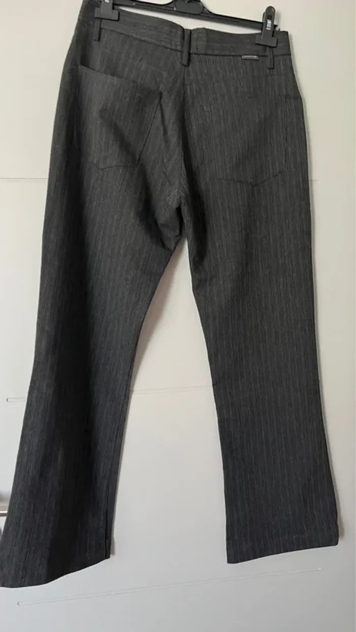Pantalon firetrap gris/noir rayer - photo numéro 2