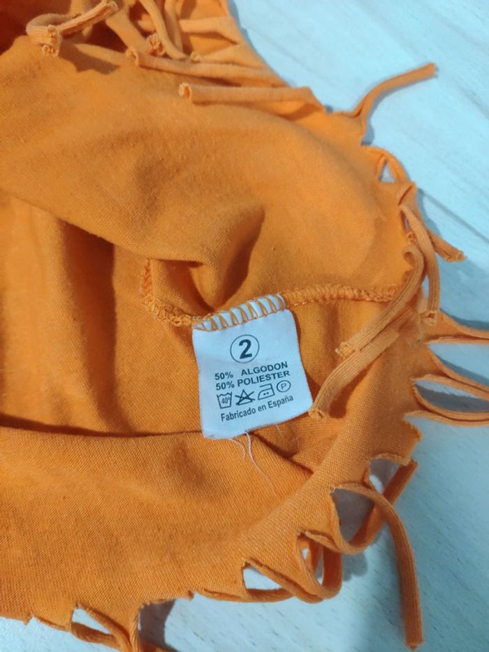 Jupe indienne à franges orange 2 ans 24 mois - photo numéro 4