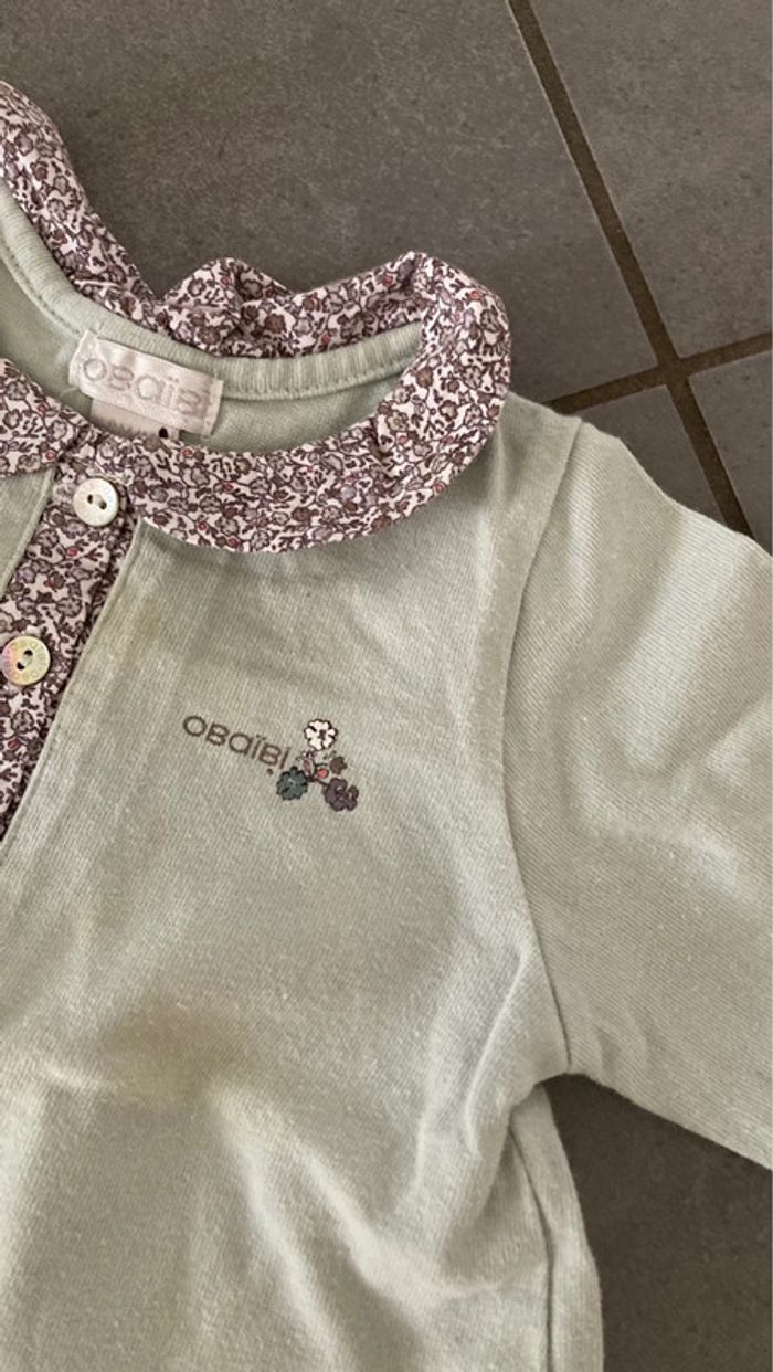 Lot ensemble vêtement body bodys bodies haut polo 6 mois fille - photo numéro 6
