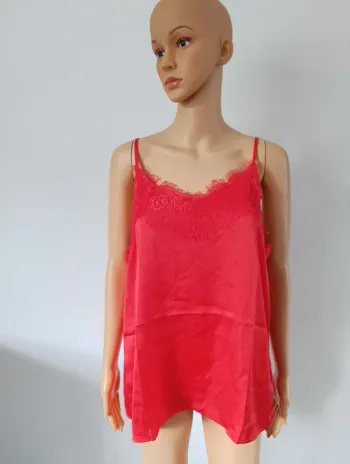 Débardeur rouge satiné femme taille l