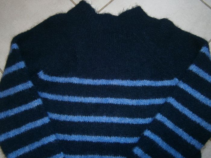 Robe en laine ML rayée marine/bleu Taille 38 NEUVE - photo numéro 8