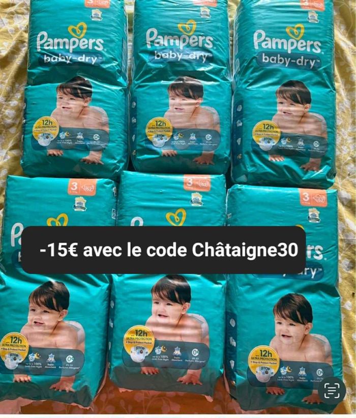 Six pack de couches Pampers taille 3 normal