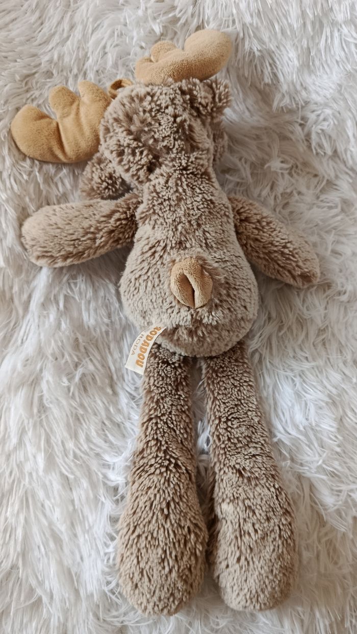 Doudou peluche Renne gris chiné et blanc - Rodado - photo numéro 2