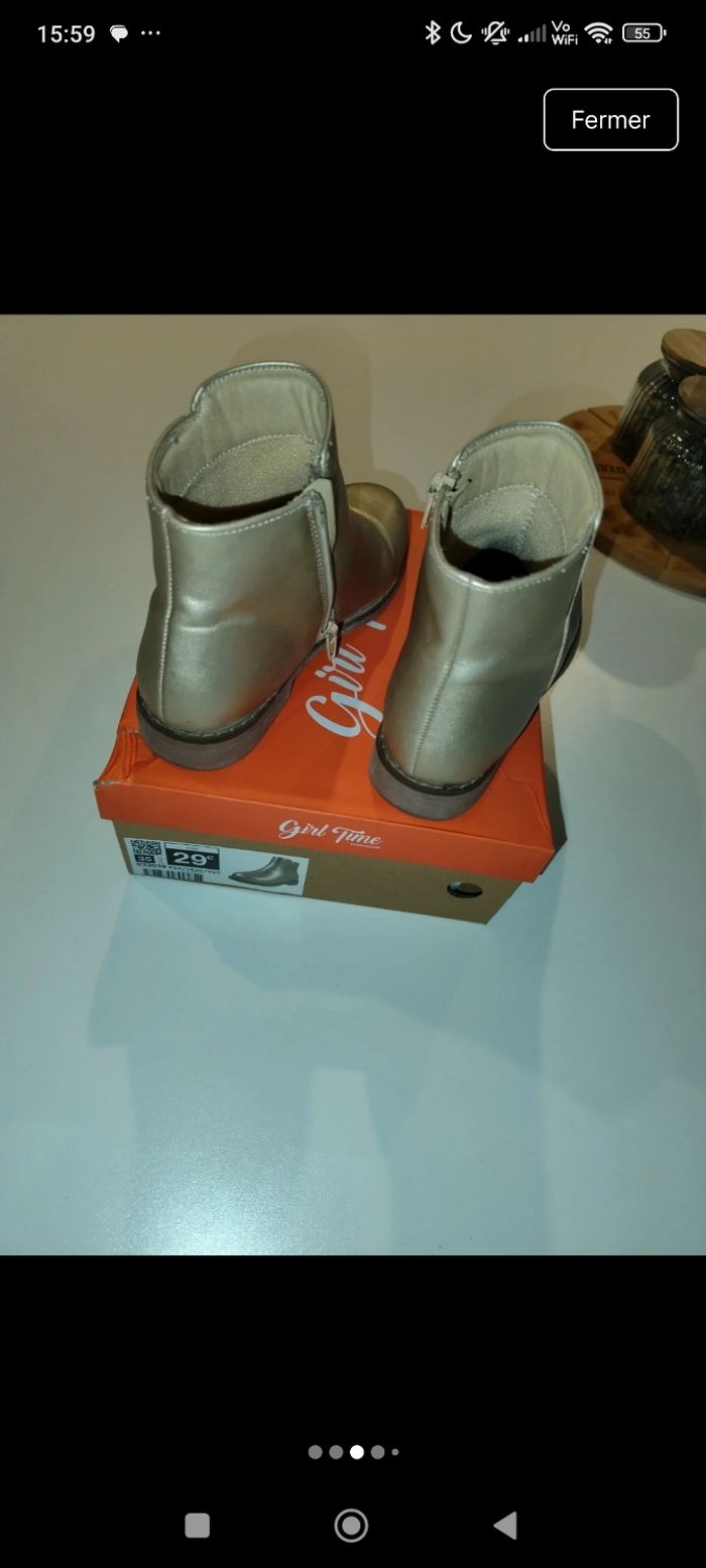 Bottines dorées 35 - photo numéro 3