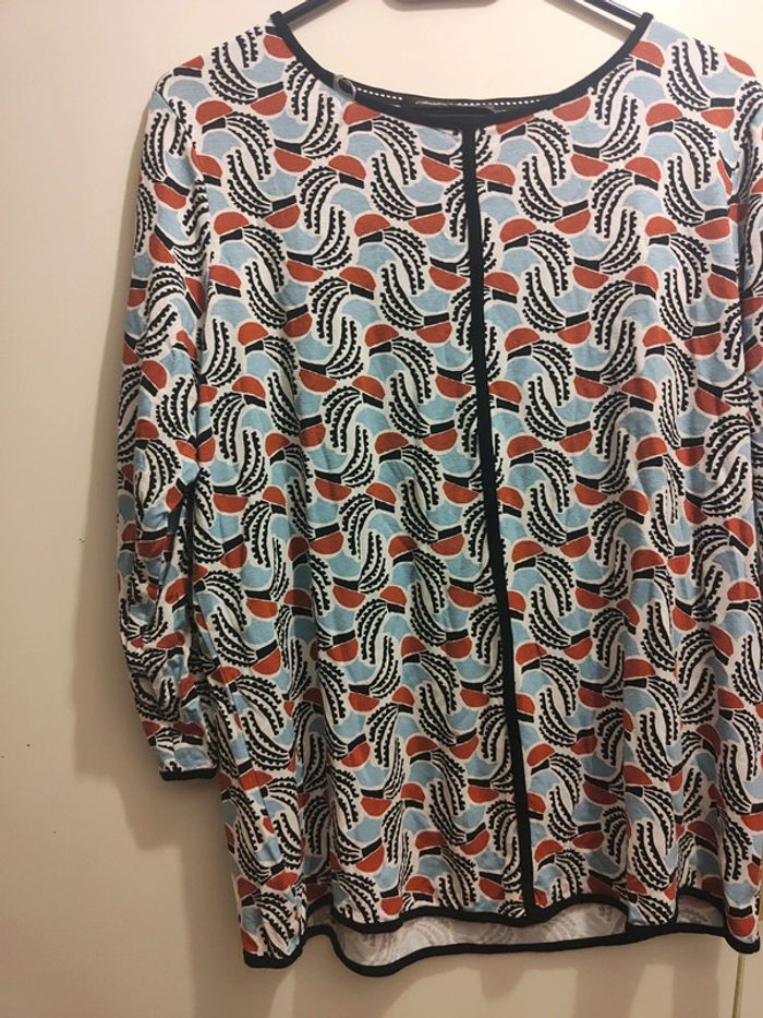 Blouse Élégante à Motifs Ondulés Christine Laure - photo numéro 5