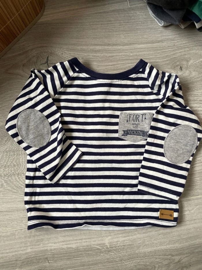 Lot 2 t-shirt ML 12 mois - photo numéro 2