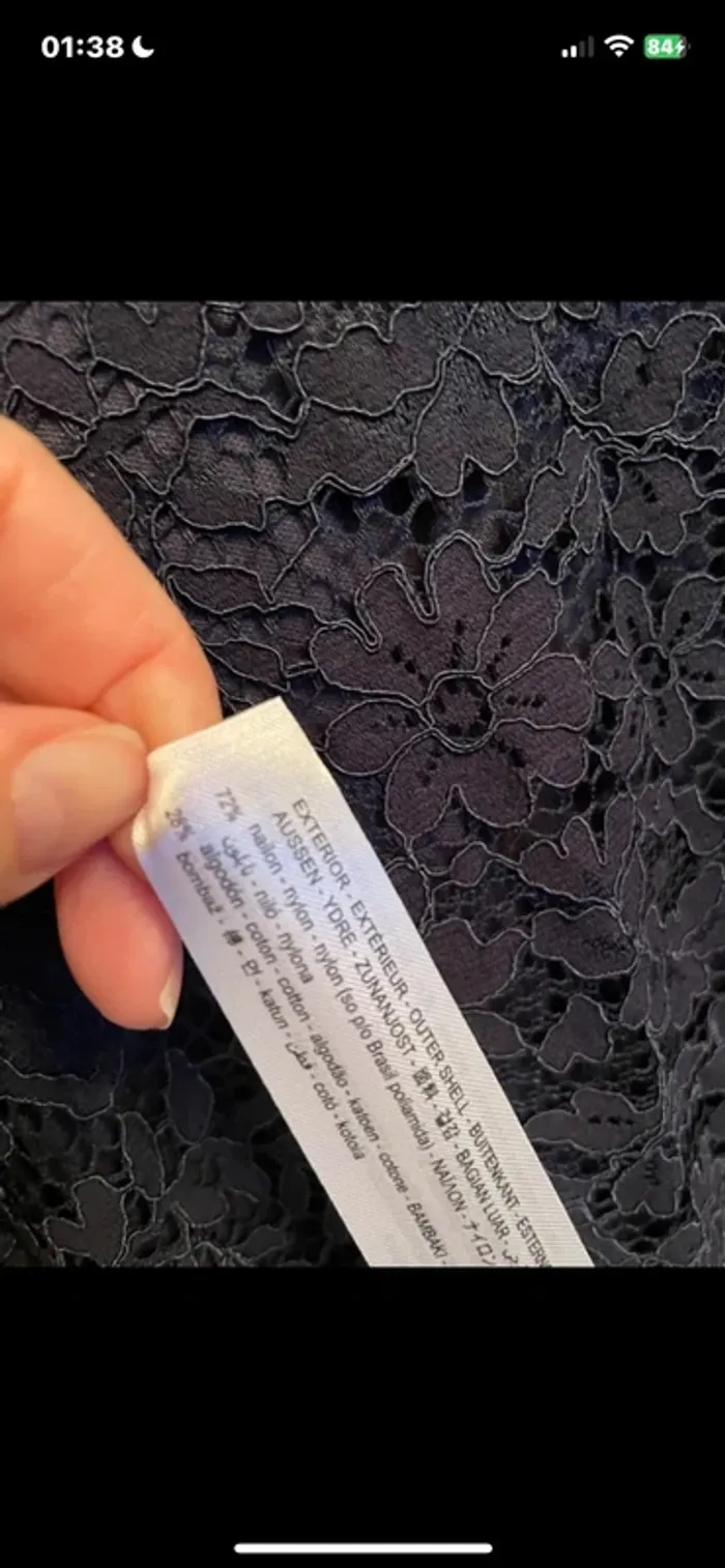 Nouvelle robe en dentelle bleu marine zara nouvelle collection taille L - photo numéro 10