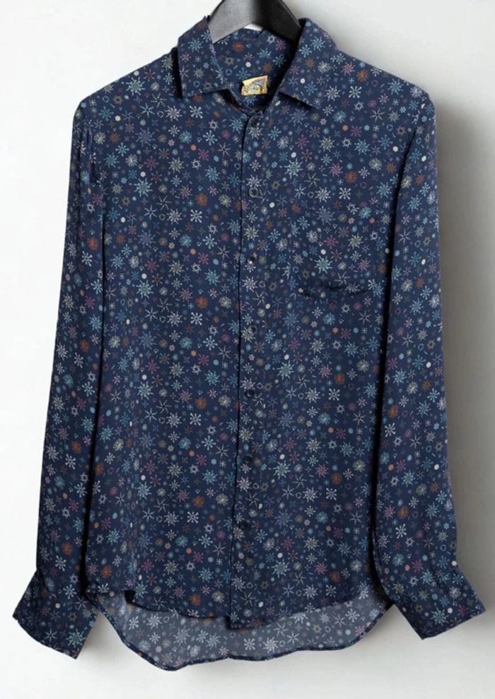 Chemise à motifs bleue en soie silk shirt Zadig & Voltaire Taille M