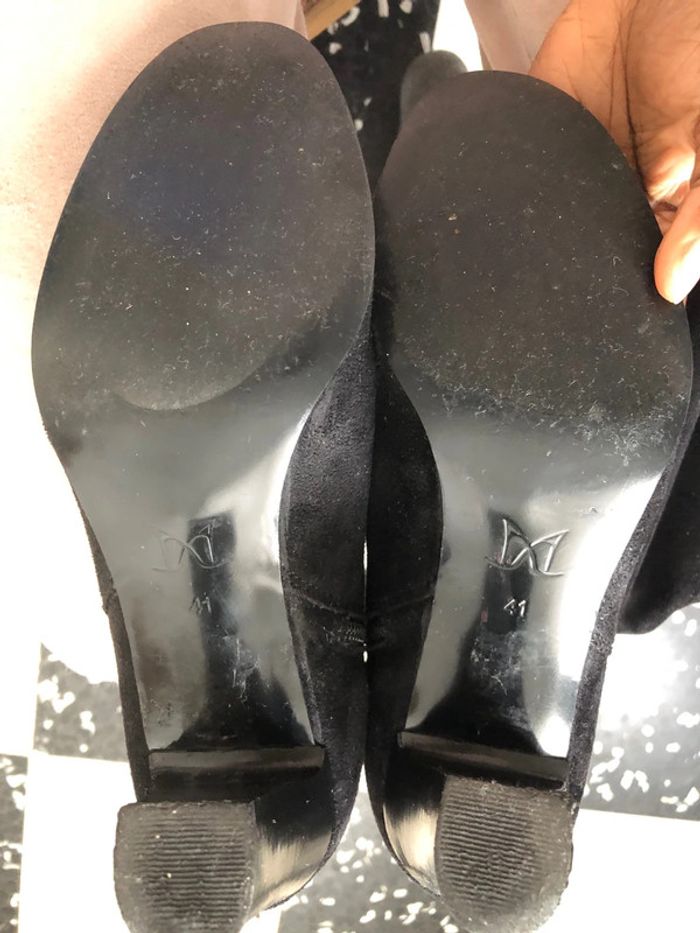 Bottes André en daim noir taille 41 - photo numéro 8