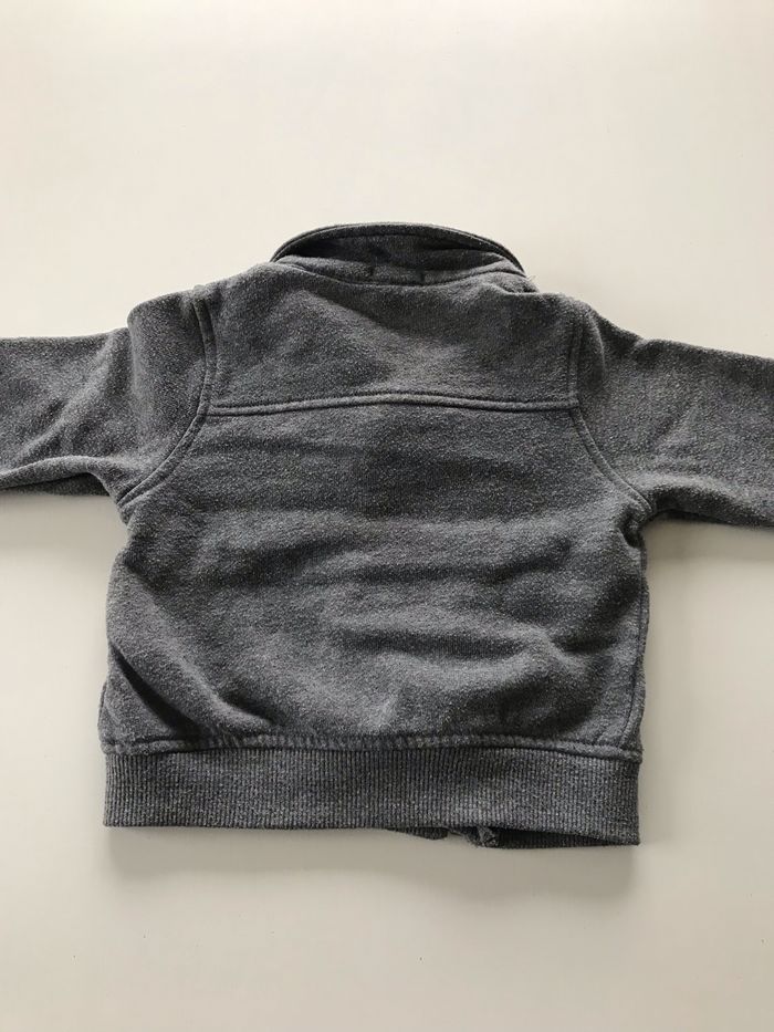 Gilet zippé bébé gris molletonné 6 mois - photo numéro 3
