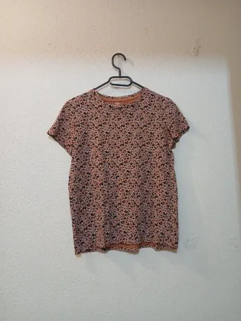 T-shirt femme rose imprimée léopard " kiabi" taille s
