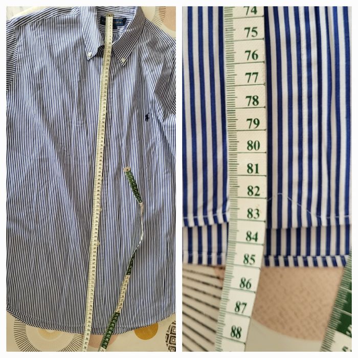 Ralph Lauren Chemise ML T2XL /TFr44/Big 2X-Rayures Bleu Roi &Blanc-Coupe Slim Fit-100%Coton - photo numéro 9