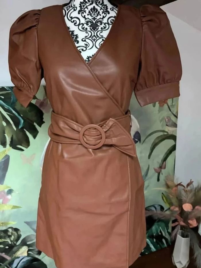 Robe portefeuille simili-cuir marron - photo numéro 3