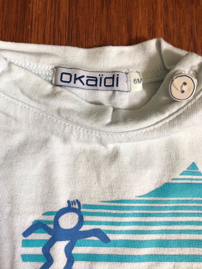 Tee shirt blanc et bleu - photo numéro 2