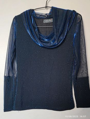 Haut à paillettes, bleu T 36