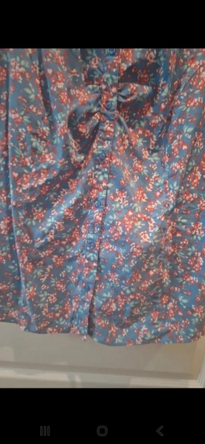 Chemise vintage damart taille l fleurs - photo numéro 2