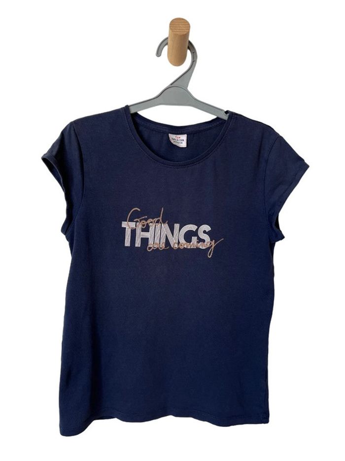 T-shirt bleu marine “Good things are coming” - 10 ans (140cm)