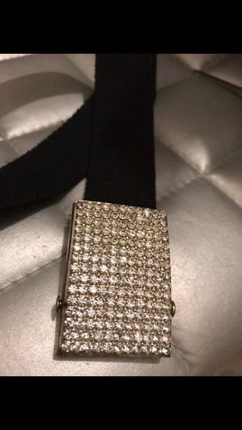 Ceinture noire strass