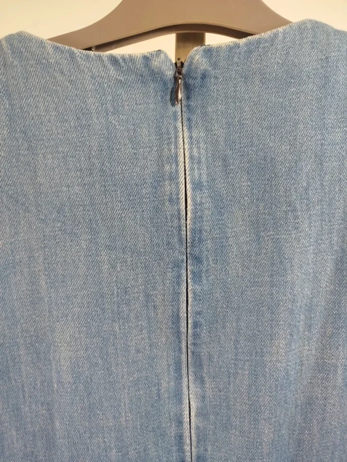 Robe courte en jean Zara TRF coupe droite col rond manches courtes - taille XS A1434 - photo numéro 6